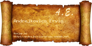 Andrejkovics Ervin névjegykártya